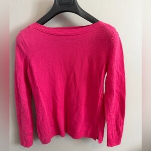 Pink 100% Merino Wool Ellen Tracy Boatneck Sweater L fits a medium